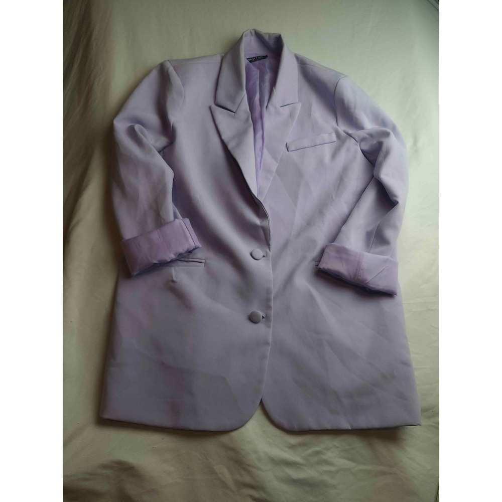 Nasty Gal Collection Lavender Purple Oversized Two Button Blazer Large Womens